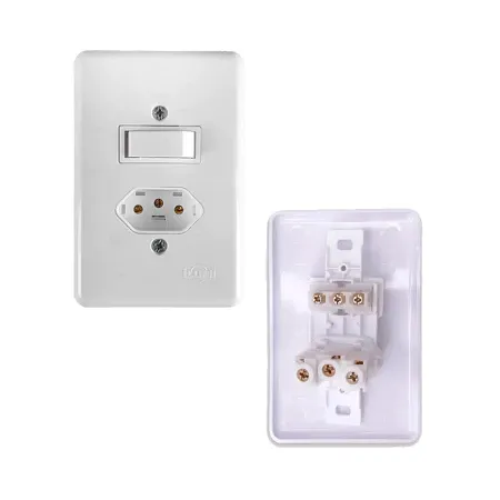 Conjunto Interruptor Simples Box Branc Ilumi